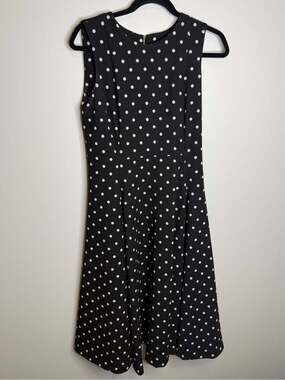 Calvin Klein brown Dress with White Polka Dots midi size 6